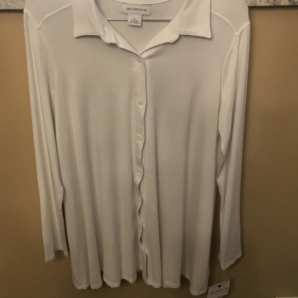 New 💕 Ladies Size M white Liz Claiborne top
